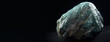 Botallackite is a rare precious natural stone on a black background. AI generated. Header banner mockup with space.