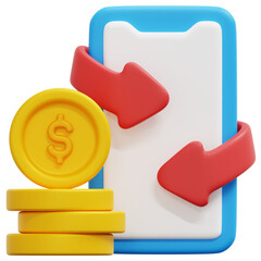 Sticker - refund 3d render icon illustration