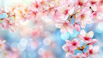 Wall Mural - Cherry blossom spring background