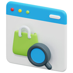 Canvas Print - search 3d render icon illustration