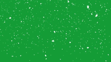 Wall Mural - Snow falling on green background