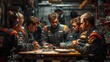 © tjut - A Team Racing Car Is Having A Brainstorming, Generative AI