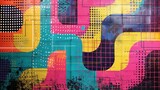 Fototapeta  - Vibrant Geometric Abstract: Colorful Art Wallpaper