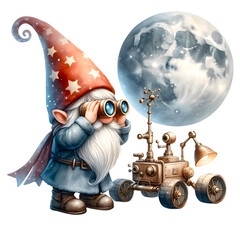 Wall Mural - Gnome on the moon