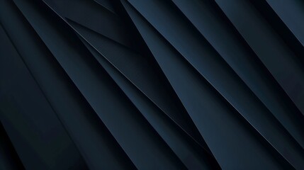 Wall Mural - Modern black blue abstract background. Minimal. Color gradient. Dark. Web banner. Geometric shape. 3d effect. Lines stripes triangles. Design. Futuristic. Cut paper or metal effect. Luxury. Premium.