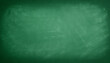 Chalk rubbed out school green chalkboard texture background, empty dark space for text