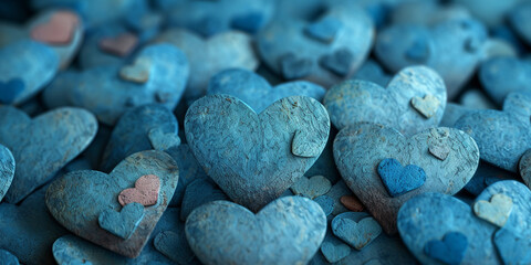 Canvas Print - close up of nuts on a blue background