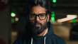 © Yuliia - Close up Indian shocked wonder man in eyeglasses looking at camera with big eyes and open mouth say wow shock surprise amazed face expression. Arabian emotional afraid scared male guy at parking lot