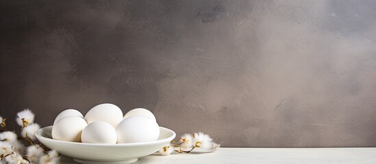 Sticker - Cook's Essentials: Fresh Loosely Arranged Farm Eggs in Rustic Wooden Bowl