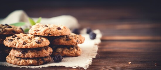 Wall Mural - Delicious Assortment of Homemade Cookies Resting on a Pretty Floral Napkin