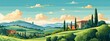 nostalgic scene with landscape in Italy