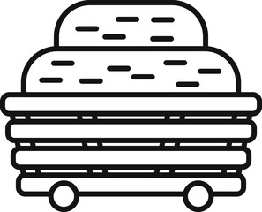 Canvas Print - Cart bale hay icon outline vector. Design food harvesting. Agricultural organic