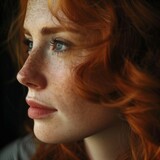 Fototapeta Miasto - close up portrait of a red hair woman