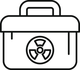 Poster - Radiation lab box icon outline vector. Research scientist. Medicine test solitary