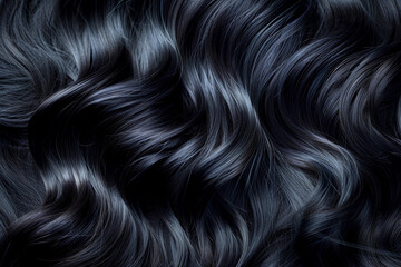 Wall Mural - wavy black hair texture background