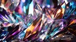 The image features a close-up of a crystal, possibly a gemstone, displaying itsrainbow-colored facets. The crystal is set against a dark background, highlighting its colorful details.