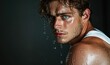 © Andrus Ciprian - young muscular male model looking to the camera in a wet white tank top