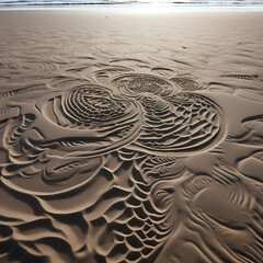 Wall Mural - Abstract patterns in the sand at the beach.