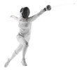 © Lustre Art Group  - Professional female fencer lunging with grace and precision, flash of her sword against transparent background. Dance of competition. Concept of professional sport, active lifestyle, motion, strength