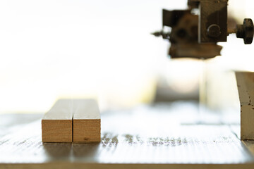 Wall Mural - man working in a carpentry shop. Photographs of the work and backgrounds for publications with copy space.