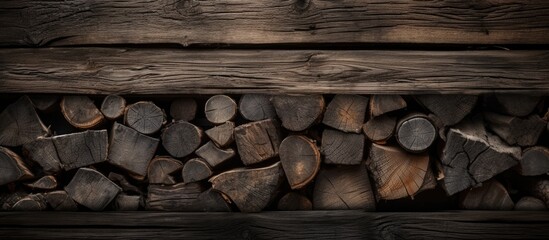 Canvas Print - Wooden Boards and Logs Background