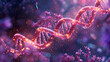 3d render of dna structure abstract background, generative ai
