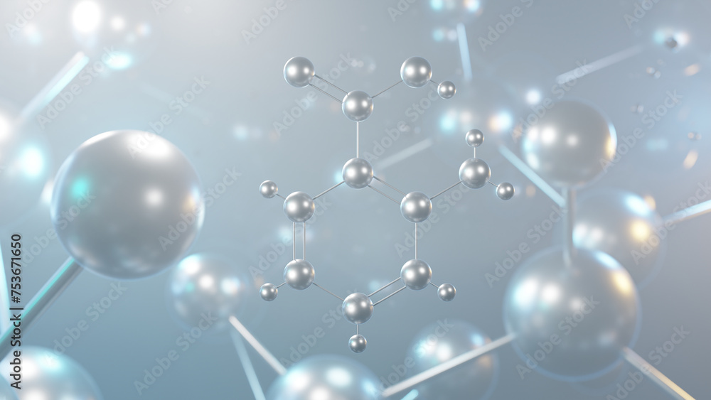 anthranilic acid molecular structure, 3d model molecule, aromatic acid, structural chemical formula view from a microscope