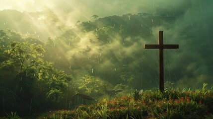 christian cross in nature