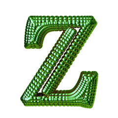 Symbol made of green spheres. letter z