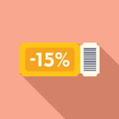 Sticker - Sale ticket event icon flat vector. Rate elegant package. Rebate offer social