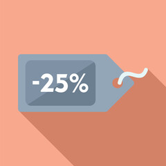 Poster - Rebate offer shop icon flat vector. Percentage reduction. Sale promo deal