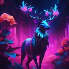 deer in the woods art digital noen punk