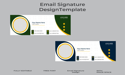 Sticker - Business email signature with an author photo place modern and minimal layout