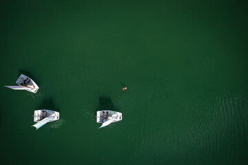 Wall Mural - aerial view of a sailing club