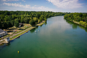 Wall Mural - aerial view of a sailing club