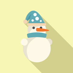 Sticker - Scarf snowman icon flat vector. Character costume. Happy new year