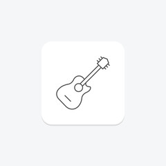 Wall Mural - Guitar icon, music, instrument, play, acoustic thinline icon, editable vector icon, pixel perfect, illustrator ai file