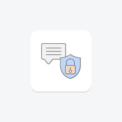 Sticker - Secure Communication icon, communication, security, protection, cyber lineal color icon, editable vector icon, pixel perfect, illustrator ai file