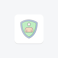 Sticker - Cyber Guardian icon, guardian, security, protection, digital lineal color icon, editable vector icon, pixel perfect, illustrator ai file