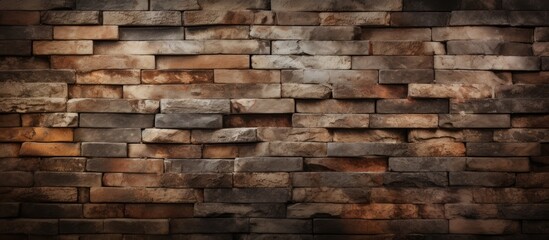 Poster - Vintage background with aged stone brick wall