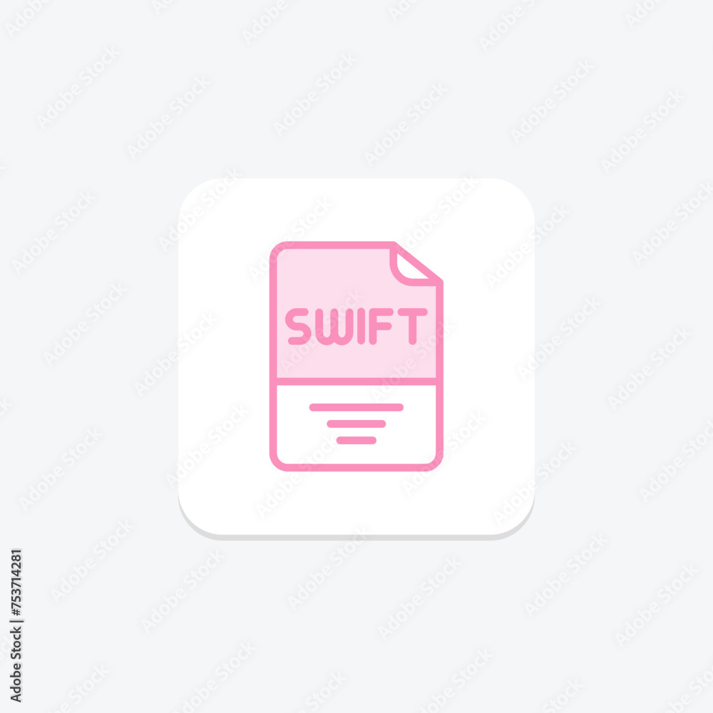 Swift icon, programming, language, apple, ios duotone line icon ...