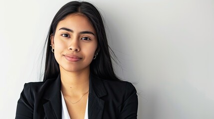 Wall Mural - Young Latin American woman, business portrait profile.