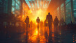 © Matthew - Silhouettes of Business People Walking in the Office.