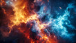 Mystical Nebula in Space, Galaxy Universe in Night Sky, Abstract Astronomy