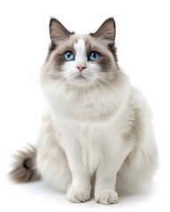 Canvas Print - A rag doll cat isolated on a white background