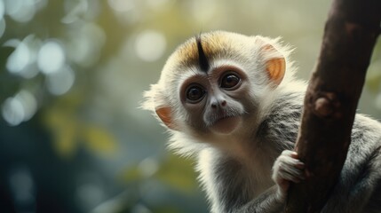 Wall Mural - A monkey creating his own wildlife conservation project