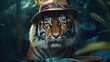 A tiger trying himself as a detective and investigating a mysterious incident in the jungle
