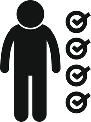 Poster - Approve candidate work icon simple vector. Promotion human. Expert find staff