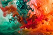 a mixture of colored ink in water