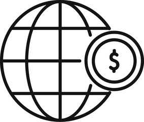 Wall Mural - Global donation support icon outline vector. Hope social care. Project business team